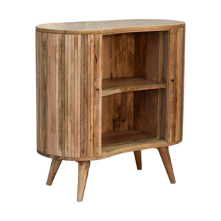 Dune Drinks Cabinet Wide Oval Mixed-Plank Reclaimed Twin-Door Cut-Out Handles
