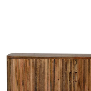 Stratum Media Unit Mixed Wood Vertical Stripe Full-Body Pattern Cut-Out Handles with Nordic Legs