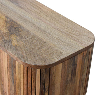 Stratum Media Unit Mixed Wood Vertical Stripe Full-Body Pattern Cut-Out Handles with Nordic Legs