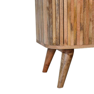 Stratum Media Unit Mixed Wood Vertical Stripe Full-Body Pattern Cut-Out Handles with Nordic Legs