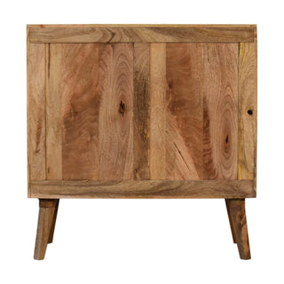 Mosaic Display Cabinet Two-Tone Pinwheel Marquetry Twin-Door Natural Mango