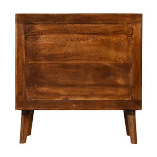 Vestige Display Cabinet Chevron Ridge Carved Single-Door Brass Diamond Chestnut