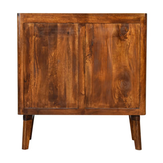 Dario Sideboard Cabinet Full-Face Fluted Chestnut Twin-Door Tapered Legs