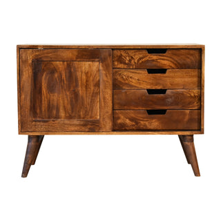 Kenwick Small Sideboard with Sliding Door and Drawers in Chestnut Finish