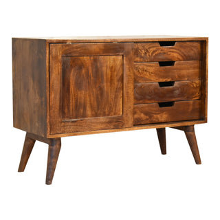 Kenwick Small Sideboard with Sliding Door and Drawers in Chestnut Finish