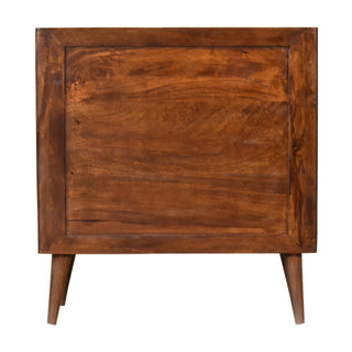 Vaulta Display Cabinet Arched Arcade Relief Carved Deep Chestnut Twin-Door
