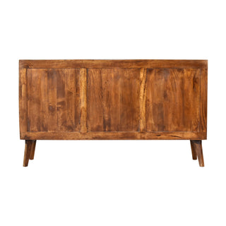 Solène Sideboard Cabinet with Brass Embossed Doors and Tapered Legs