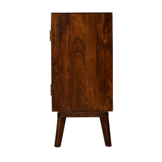 Lattice Display Cabinet Open Fretwork Honeycomb Carved-Through Dark Chestnut