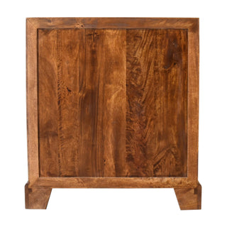 Jorah Display Cabinet Hand-Carved Mandala Chestnut Twin-Door
