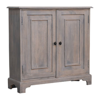 Pebblewood Sideboard Cabinet with Panelled Cupboard Doors in Acid Stone Wash Finish