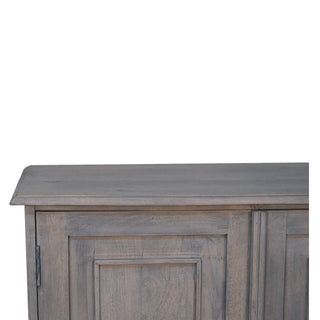 Pebblewood Sideboard Cabinet with Panelled Cupboard Doors in Acid Stone Wash Finish