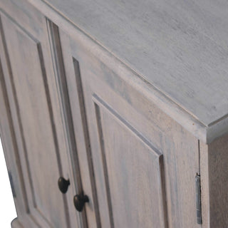 Pebblewood Sideboard Cabinet with Panelled Cupboard Doors in Acid Stone Wash Finish