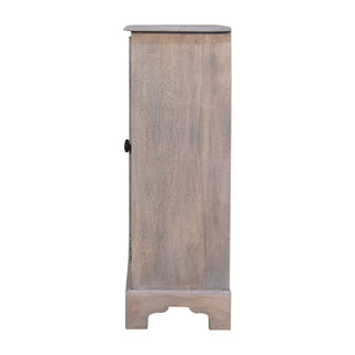 Pebblewood Sideboard Cabinet with Panelled Cupboard Doors in Acid Stone Wash Finish