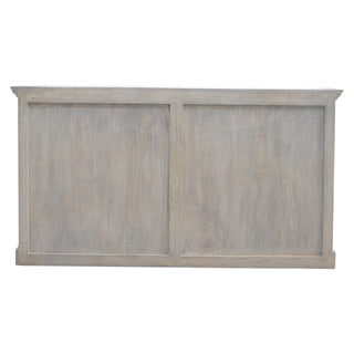 Greywell Large Sideboard with Four Glazed Doors and Drawers in Stone Wash Finish