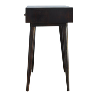 Vesper Writing Desk Mango Wood Shell Handle Drawer With Open Shelf