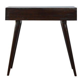 Vesper Writing Desk Mango Wood Shell Handle Drawer With Open Shelf