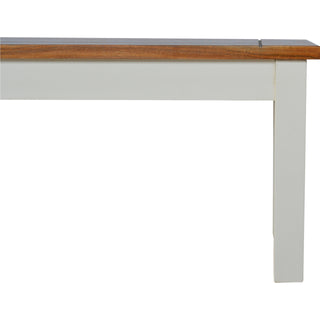 Hamble Hallway Bench Two-Tone Acacia Honey Top White Painted Farmhouse Legs Mango Wood