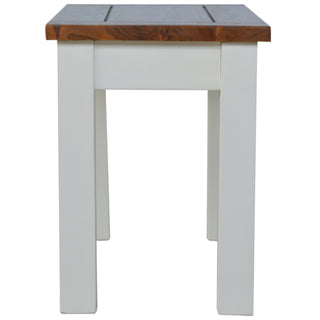 Hamble Hallway Bench Two-Tone Acacia Honey Top White Painted Farmhouse Legs Mango Wood