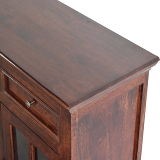 Rosewood Large Sideboard with Glazed Cabinet Doors and Drawers in Cherry Finish