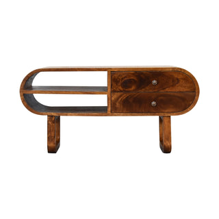 Pebble Media Unit Chestnut Mango Wood Pill-Shaped Capsule Body with U-Shape Sled Legs