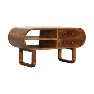 Pebble Media Unit Chestnut Mango Wood Pill-Shaped Capsule Body with U-Shape Sled Legs