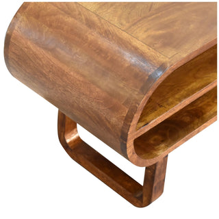 Pebble Media Unit Chestnut Mango Wood Pill-Shaped Capsule Body with U-Shape Sled Legs