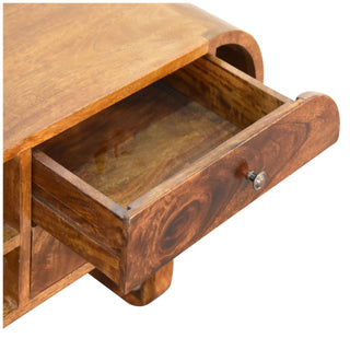 Pebble Media Unit Chestnut Mango Wood Pill-Shaped Capsule Body with U-Shape Sled Legs