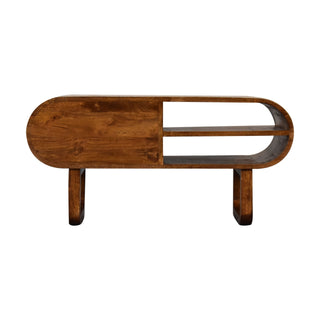 Pebble Media Unit Chestnut Mango Wood Pill-Shaped Capsule Body with U-Shape Sled Legs