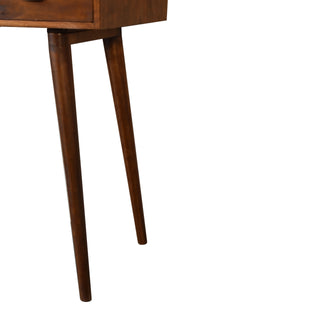 Ember Writing Desk Mango Wood Chestnut Shell Handle Drawer With Open Slot