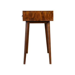 Ember Writing Desk Mango Wood Chestnut Shell Handle Drawer With Open Slot