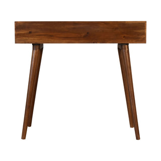 Ember Writing Desk Mango Wood Chestnut Shell Handle Drawer With Open Slot