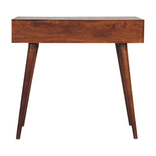 Savio Console Table with Drawers Carved Chevron Chestnut Mango Wood