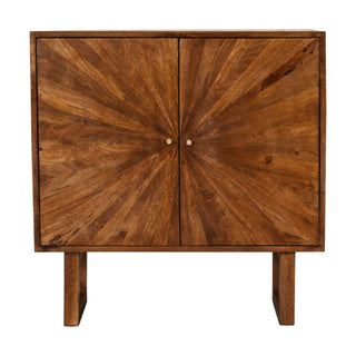 Solène Storage Cabinet Sunburst Marquetry Chestnut Twin-Door