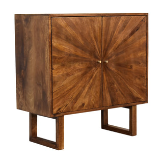 Solène Storage Cabinet Sunburst Marquetry Chestnut Twin-Door