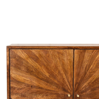 Solène Storage Cabinet Sunburst Marquetry Chestnut Twin-Door