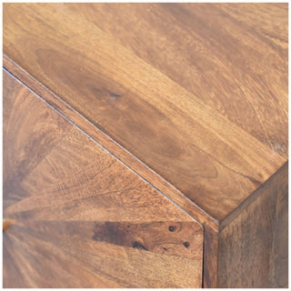 Solène Storage Cabinet Sunburst Marquetry Chestnut Twin-Door