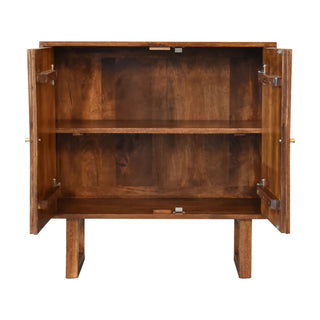 Solène Storage Cabinet Sunburst Marquetry Chestnut Twin-Door