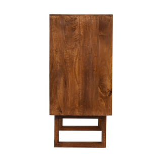 Solène Storage Cabinet Sunburst Marquetry Chestnut Twin-Door