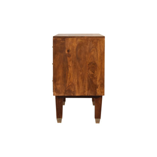 Solaris Small Sideboard with Brass Sunburst Door and Tapered Legs
