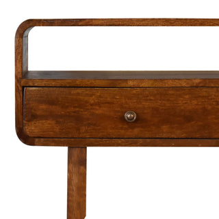 Selene Slim Console Table with Drawers U-Frame Chestnut Mango Wood