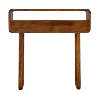 Selene Slim Console Table with Drawers U-Frame Chestnut Mango Wood
