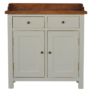 Hadley Kitchen Cabinet White Painted Shaker Doors Acacia Honey Top Farmhouse