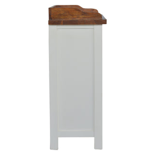 Hadley Kitchen Cabinet White Painted Shaker Doors Acacia Honey Top Farmhouse