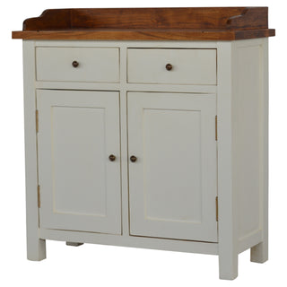 Hadley Kitchen Cabinet White Painted Shaker Doors Acacia Honey Top Farmhouse