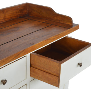Hadley Kitchen Cabinet White Painted Shaker Doors Acacia Honey Top Farmhouse