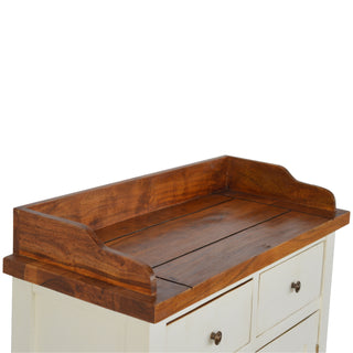 Hadley Kitchen Cabinet White Painted Shaker Doors Acacia Honey Top Farmhouse