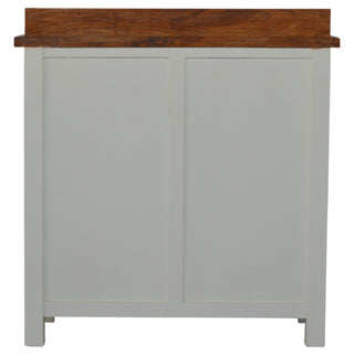 Hadley Kitchen Cabinet White Painted Shaker Doors Acacia Honey Top Farmhouse