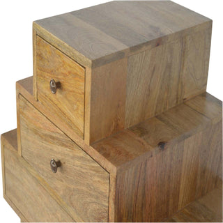 Zeno Tower Chest Cabinet Five-Drawer Stepped Pyramid Natural Oak Scandi