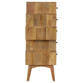 Zeno Tower Chest Cabinet Five-Drawer Stepped Pyramid Natural Oak Scandi