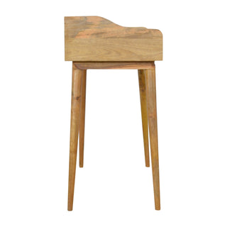 Alara Writing Desk Mango Wood Triple Grey-Painted Drawers With Gallery Back